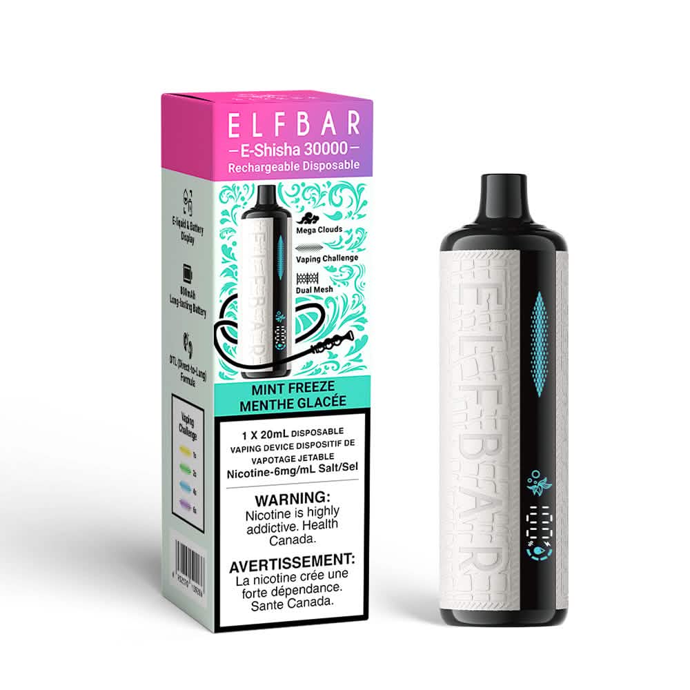 Elfbar E-Shisha Mint Freeze – Disposable Vape 30,000 Puff Available at Elf-bar.ca | Price start from $25