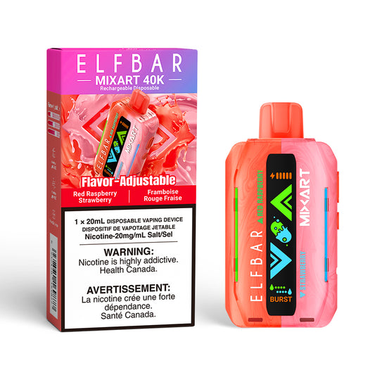 Elfbar 40K MixArt Red Raspberry Strawberry| from $26 available at Elf-bar.ca Canada Toronto