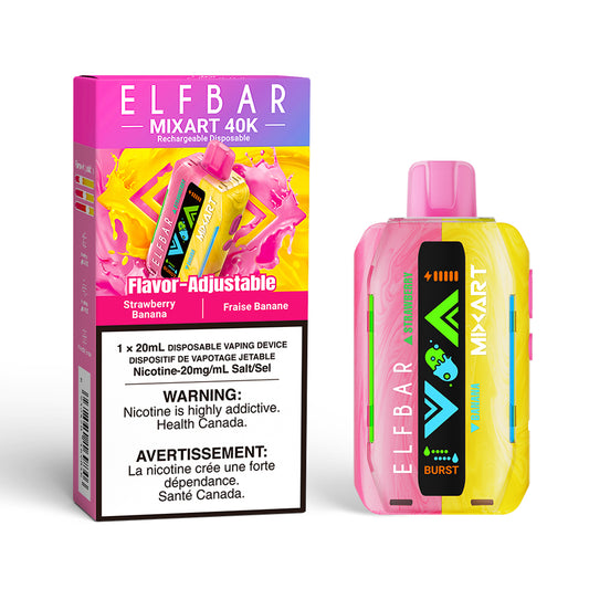 Elfbar 40K MixArt – Strawberry Banana dual flavor from $26 shop at Elf-bar.ca Canada Toronto